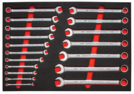 Proto® Foamed 18 Piece Metric Combination Wrench Set - Satin-12 Point - Industrial Tool & Supply