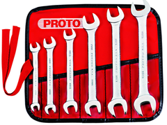 Proto® 6 Piece Satin Metric Open-End Wrench Set - Industrial Tool & Supply