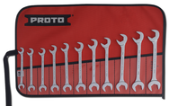 Proto® 11 Piece Full Polish Metric Angle Open-End Wrench Set - Industrial Tool & Supply