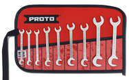 Proto® 9 Piece Satin Short Angle Open-End Wrench Set - Industrial Tool & Supply