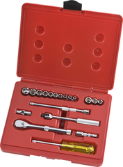 Proto® 1/4" Drive 19 Piece Socket, Combination Set - 6 and 8 Point - Industrial Tool & Supply