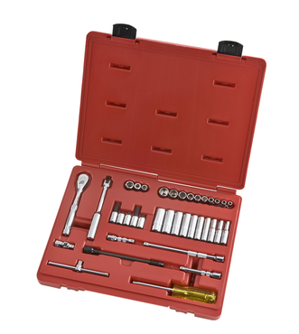 Proto® 1/4" Drive 37 Piece Socket, Combination Set - 6 Point - Industrial Tool & Supply