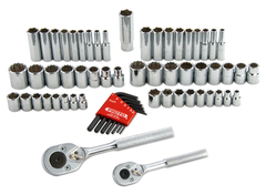 Proto® 1/4" & 3/8" Drive 63 Piece Socket Set- 6 & 12 Point- Tools Only - Industrial Tool & Supply