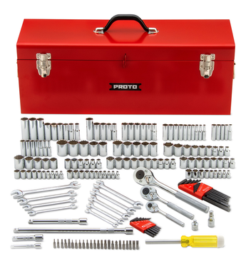 Proto® 1/4", 3/8" & 1/2" Drive 184 Piece Socket Set with Box - Industrial Tool & Supply