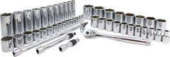 Proto® 3/8" & 1/2" Drive 50 Piece Combination Socket Set - 6 and 12 Point - Industrial Tool & Supply