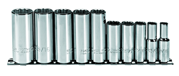 Proto® 3/8" Drive 10 Piece Deep Socket Set - 12 Point - Industrial Tool & Supply