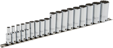 Proto® Tether-Ready 3/8" Drive 18 Piece Metric Deep Socket Set - 12 Point - Industrial Tool & Supply