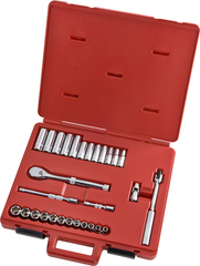 Proto® 3/8" Drive 29 Piece Metric Socket, Combination Set - 6 Point - Industrial Tool & Supply