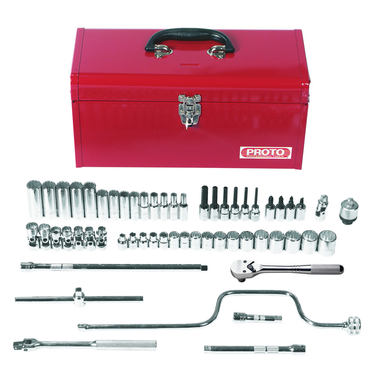 Proto® 3/8" Drive 57 Piece Metric Socket Set - 12 Point - Industrial Tool & Supply