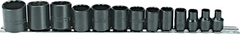 Proto® 3/8" Drive 13 Piece Black Oxide Socket Set - 12 Point - Industrial Tool & Supply