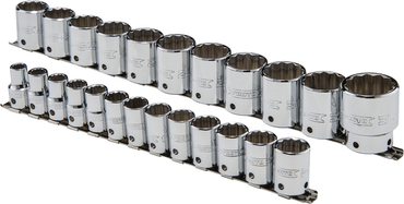 Proto® Tether-Ready 1/2" Drive 24 Piece Metric Socket Set - 12 Point - Industrial Tool & Supply