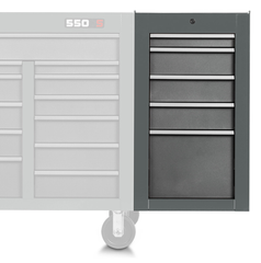 Proto® 550S Side Cabinet - 5 Drawer, Dual Gray - Industrial Tool & Supply