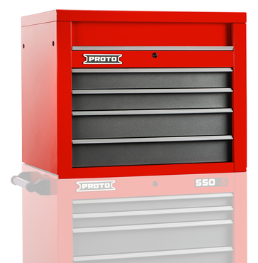 Proto® 550S 34" Top Chest - 4 Drawer, Safety Red and Gray - Industrial Tool & Supply