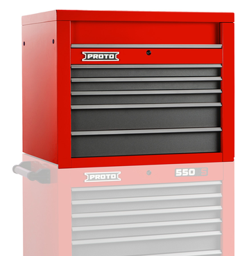 Proto® 550S 34" Top Chest - 5 Drawer, Safety Red and Gray - Industrial Tool & Supply