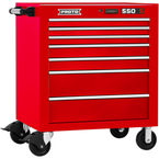 Proto® 550S 34" Roller Cabinet - 7 Drawer, Gloss Red - Industrial Tool & Supply