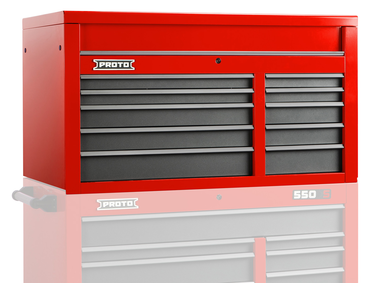 Proto® 550S 50" Top Chest - 10 Drawer, Safety Red and Gray - Industrial Tool & Supply