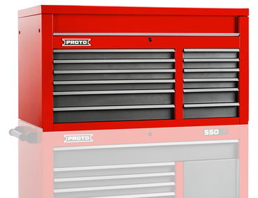 Proto® 550S 50" Top Chest - 12 Drawer, Safety Red and Gray - Industrial Tool & Supply