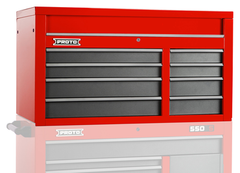 Proto® 550S 50" Top Chest - 8 Drawer, Safety Red and Gray - Industrial Tool & Supply