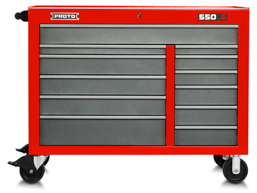 Proto® 550S 50" Workstation - 12 Drawer, Safety Red and Gray - Industrial Tool & Supply