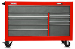 Proto® 550S 66" Workstation - 11 Drawer, Safety Red and Gray - Industrial Tool & Supply