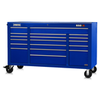 Proto® 550E 67" Power Workstation - 18 Drawer, Gloss Blue - Industrial Tool & Supply