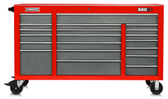 Proto® 550S 67" Workstation - 20 Drawer, Safety Red and Gray - Industrial Tool & Supply