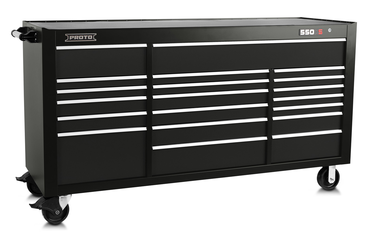 Proto® 550S 78" Workstation - 20 Drawer, Gloss Black - Industrial Tool & Supply