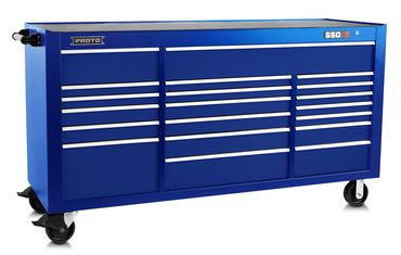 Proto® 550S 78" Workstation - 20 Drawer, Gloss Blue - Industrial Tool & Supply