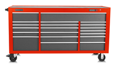 Proto® 550S 78" Workstation - 20 Drawer, Safety Red and Gray - Industrial Tool & Supply