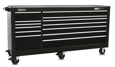 Proto® 550S 88" Workstation - 13 Drawer, Gloss Black - Industrial Tool & Supply