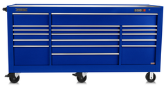 Proto® 550E 88" Power Workstation - 18 Drawer, Gloss Blue - Industrial Tool & Supply