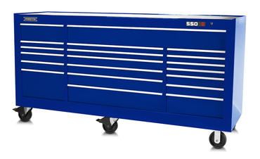 Proto® 550S 88" Workstation - 18 Drawer, Gloss Blue - Industrial Tool & Supply