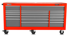 Proto® 550E 88" Power Workstation - 18 Drawer, Safety Red and Gray - Industrial Tool & Supply