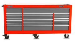 Proto® 550S 88" Workstation - 22 Drawer, Safety Red and Gray - Industrial Tool & Supply