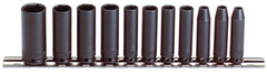 Proto® 1/4" Drive 11 Piece Deep Impact Socket Set - 6 Point - Industrial Tool & Supply