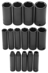 Proto® 3/8" Drive 15 Piece Deep Impact Socket Set - 6 Point - Industrial Tool & Supply