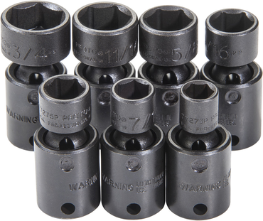 Proto® 3/8" Drive 7 Piece Universal Impact Socket Set - 6 Point - Industrial Tool & Supply