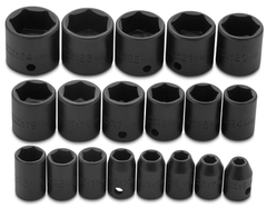 Proto® 3/8" Drive 19 Piece Metric Impact Socket Set - 6 Point - Industrial Tool & Supply