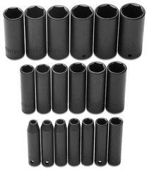 Proto® 3/8" Drive 19 Piece Metric Deep Impact Socket Set - 6 Point - Industrial Tool & Supply