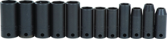 Proto® 3/8" Drive 12 Piece Metric Thin Wall Deep Impact Socket Set - 6 Point - Industrial Tool & Supply