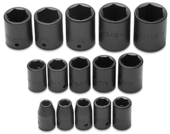 Proto® 1/2" Drive 15 Piece Impact Socket Set - 6 Point - Industrial Tool & Supply