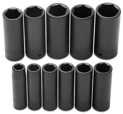 Proto® 1/2" Drive 11 Piece Deep Impact Socket Set - 6 Point - Industrial Tool & Supply