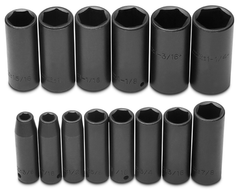 Proto® 1/2" Drive 15 Piece Deep Impact Socket Set - 6 Point - Industrial Tool & Supply