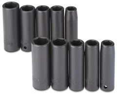 Proto® 1/2" Drive 10 Piece Fractional & Metric Impact Socket Set - 6 Point - Industrial Tool & Supply