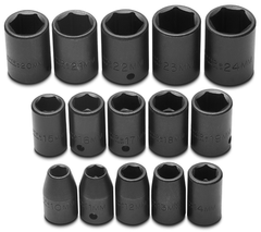 Proto® 1/2" Drive 15 Piece Metric Impact Socket Set - 6 Point - Industrial Tool & Supply