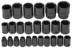 Proto® 1/2" Drive 25 Piece Metric Impact Socket Set - 6 Point - Industrial Tool & Supply