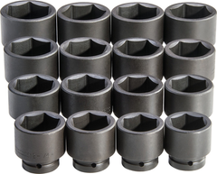 Proto® 1" Drive 16 Piece Impact Socket Set - 6 Point - Industrial Tool & Supply