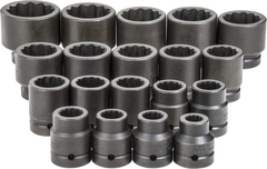 Proto® 1" Drive 19 Piece Impact Socket Set - 12 Point - Industrial Tool & Supply