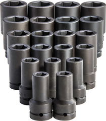 Proto® 1" Drive 21 Piece Deep Impact Socket Set - 6 Point - Industrial Tool & Supply