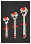 Proto® Foamed 3 Piece Adjustable Wrench Set -Satin - Industrial Tool & Supply